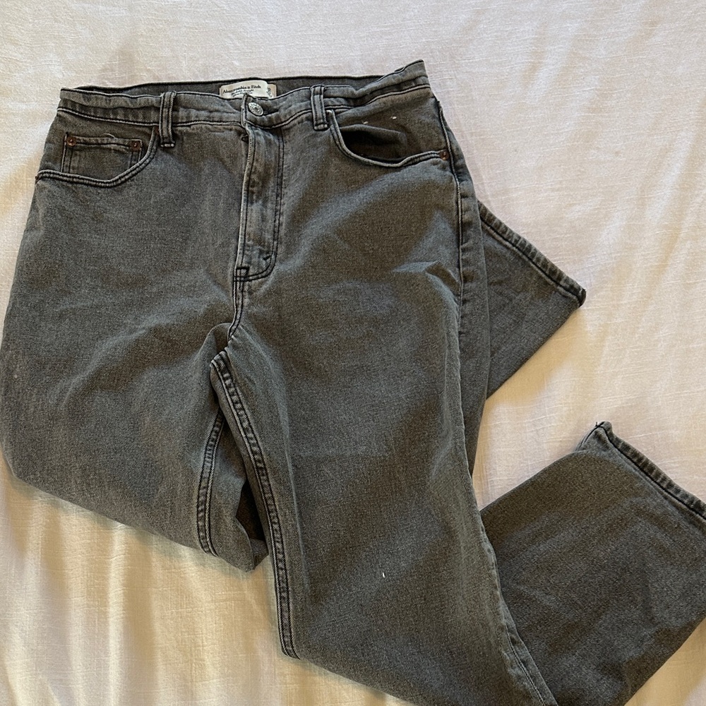 Abercrombie & Fitch The Ankle Straight Ultra High Rise 30 Grey